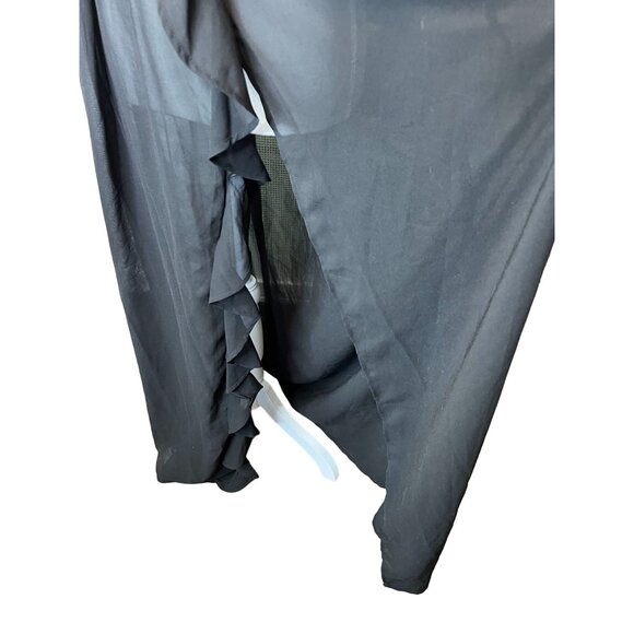 Boohoo NWT Split Maxi Beach‎ Dress L Black Womens Resort Spring Break Vacation - Picture 4 of 8